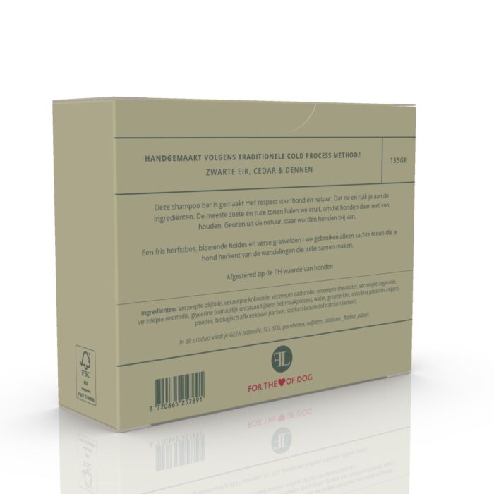 Natuurlijke dog Shampoo Bar - Zwarte eik, ceder & dennen