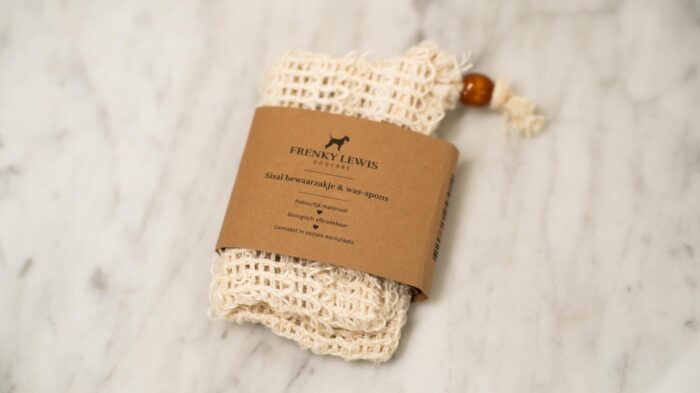 Sisal bewaarzakje & was-spons