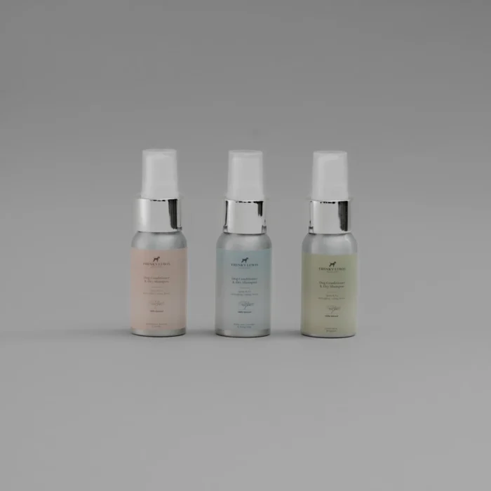 30 ml droogshampoos conditioners op een rij