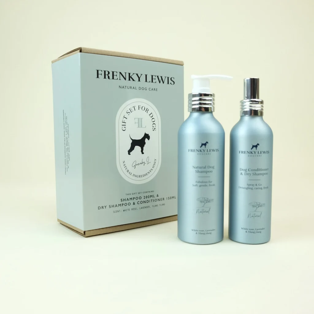 giftset hond c shampoo en conditioner blauw 200 ml white rose