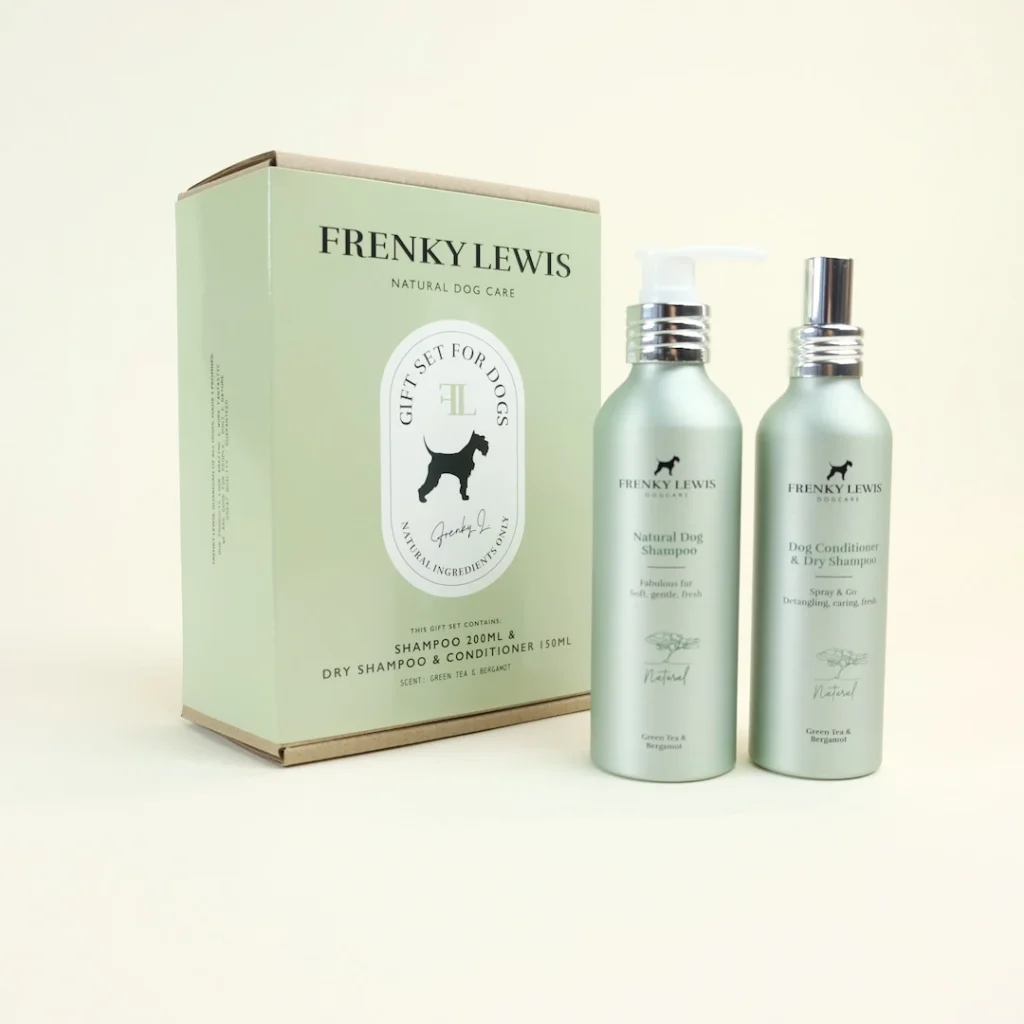 giftset hond dry shampoo en conditioner groen 200 ml