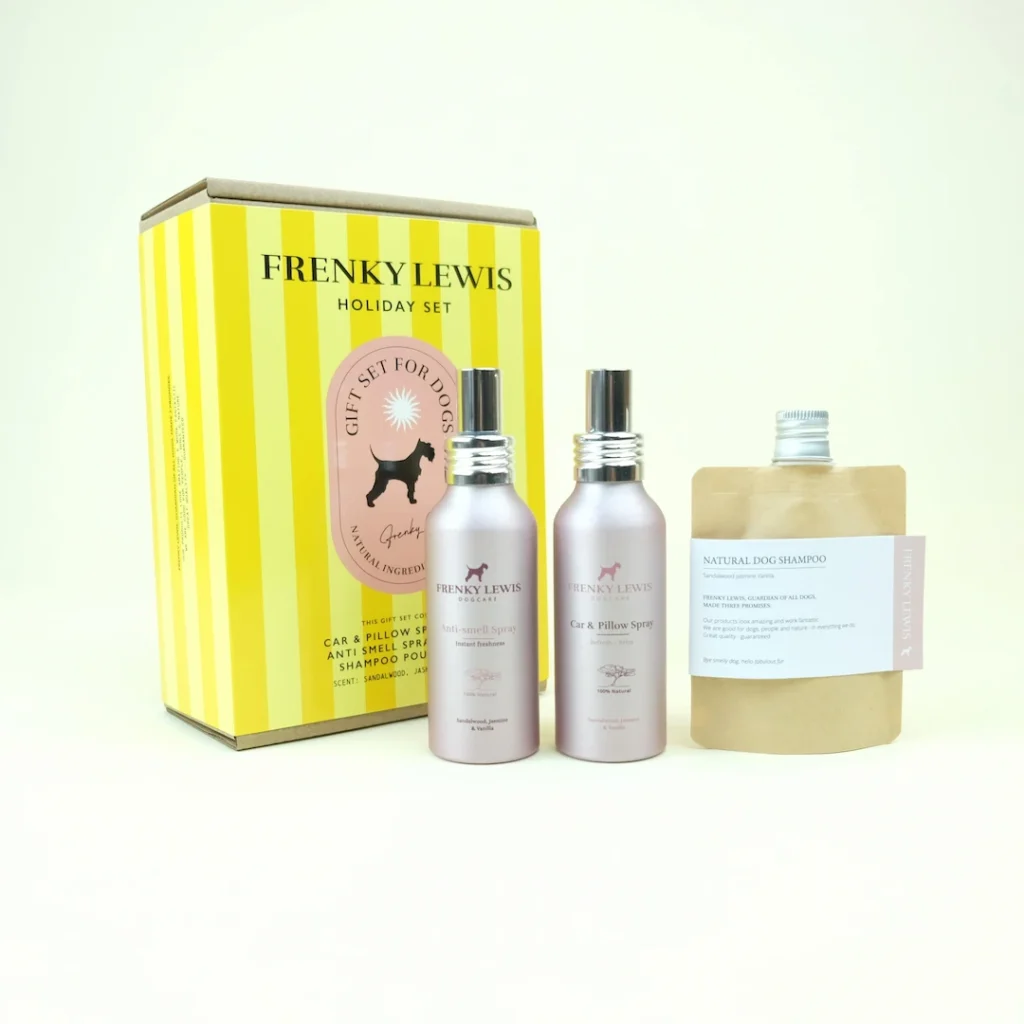 holiday hond geur shampoo roze pakket